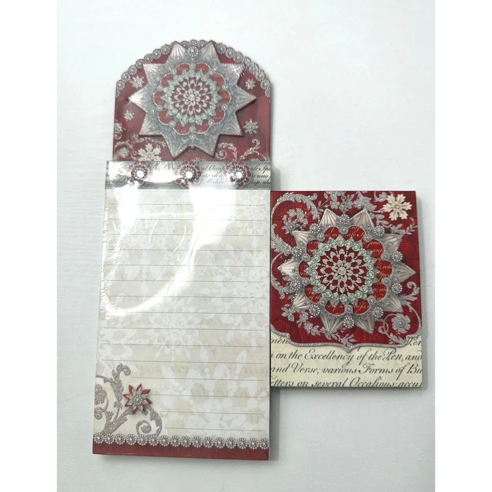 Punch Studio Notepad Set Snowflake Christmas 2pc